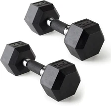 2x Dumbbell Pair Dumbbell Coated Rubber, 3/5/8/10/12/15/20/25/30/35/40/45/50 LBS