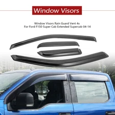 For Ford F150 Extended Supercab 04-14 Window Visor Guards Vent Rain Shades Trim