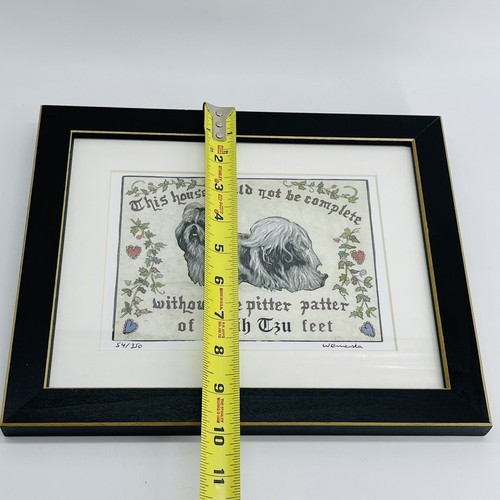 FRAMED PICTURE WHIMSICAL SAYING SHIH TZU DOG PETS HANGING WALL DECOR-HOME ACCENT - Picture 7 of 9