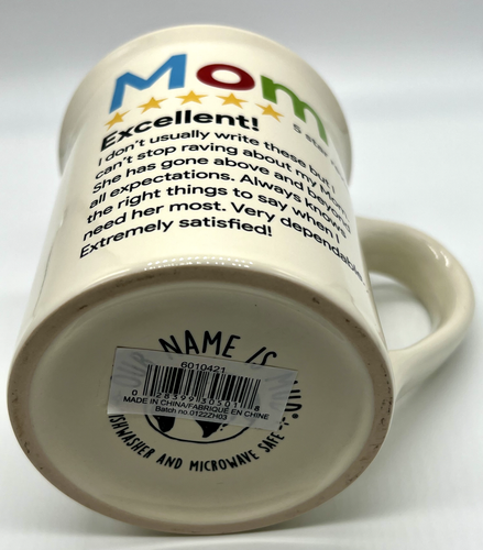 Mom 5 Star Review - Our Name is Mud, Mom 16 oz Coffee Mug - NEW - Picture 7 of 9