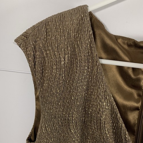 Ralph Lauren Dress Women Sz 8 Fancy Formal Sparkly Gold Copper Wedding EUC - Imagen 4 de 14