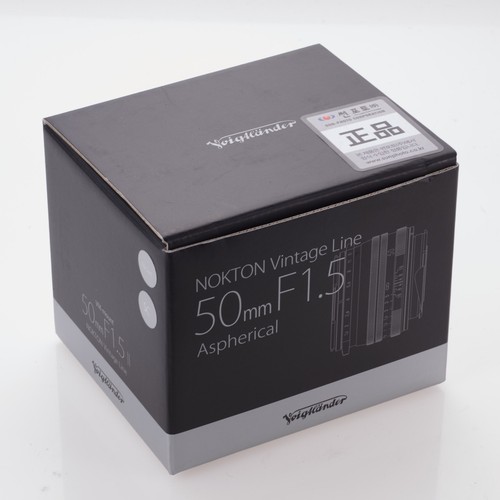 Voigtlander Nokton Vintage Line 50mm f/1.5 Aspherical II VM SC Nickel Lens Box - Picture 1 of 21