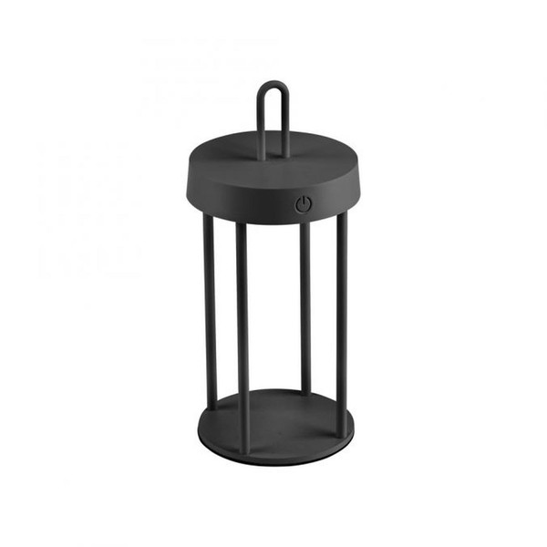 Led Tischlampe Akku Wohnzimmer Dimmbar IP44 2 W Schwarz Nachttisch Leuchte Touch-image