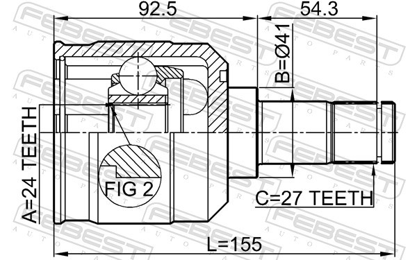 Fits FEBEST 0411-EA INNER CV JOINT 24X41X27  ⭐UK Stock⭐