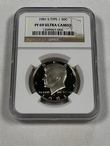 1981 S Type 1 Kennedy Half Dollar 50C PF69 Ultra Cameo NGC