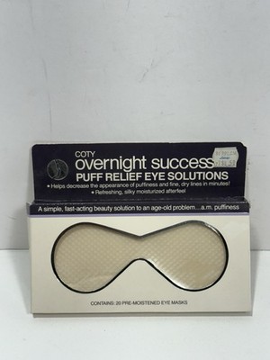 Coty Overnight Success Puff Relief Solutions 20 pre-moistened eye masks Sealed!