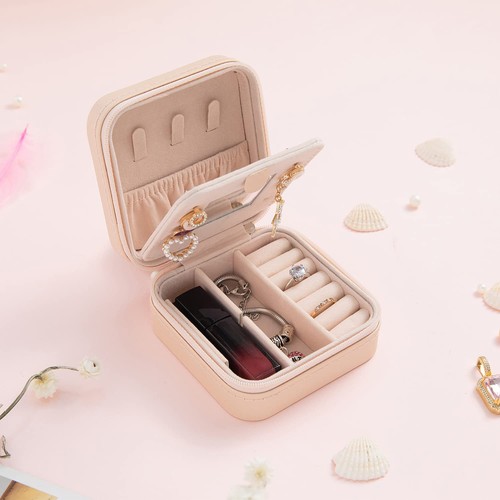 Travel Jewelry Case and Organizer with Mirror - Gift for Women and Girls - Picture 6 of 7