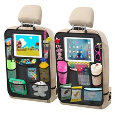 Car Backseat Organizer  Car Organizer Back Seat with 11" Tablet 2 Pack Black