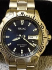 Vintage Seiko Two Tone Day Date Diving Watch 7n43-8299-Blue Dial
