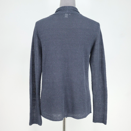 J Jill Pure Jill Sweater Womens XS Blue Gray Linen Blend Open Cardigan Open Knit - Picture 2 of 12