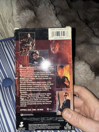 Terminator 2 Judgement Day VHS Carolco Live Home Video 1991 - Picture 3 of 5