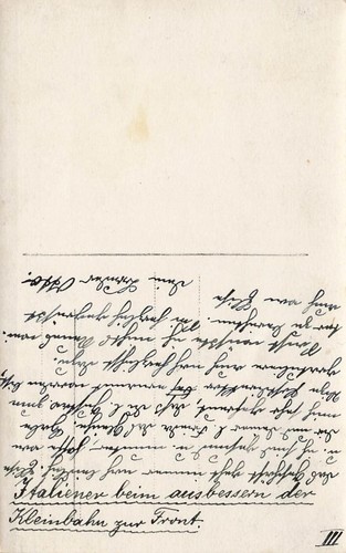 Fotokarte 1.WK Italiener beim ausbessern der Kleinbahn zur Front - Bild 2 von 2