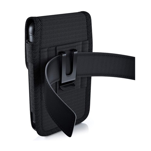 Universal Phone Holster with Belt Clip Loops Card Slot Canvas Vertical Pouch XL - Picture 6 of 8