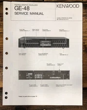Kenwood GE-48 Graphic Equalizer Service Manual *Original*