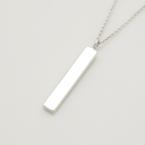 Authentic Tiffany & Co. Notes Diamond Bar Necklace Pendant 16.1" Silver w/Pouch - Picture 6 of 12
