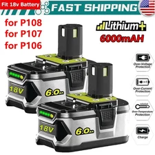 1-6PACK For Ryobi P108 18V ONE Plus Battery / Charger LI-ION 6.0Ah High Capacity