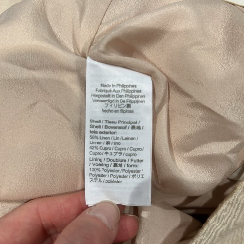 Pantalones de pierna recta mezcla de lino brillante J Crew 6R carrera playa costal dinero antiguo - Imagen 14 de 19