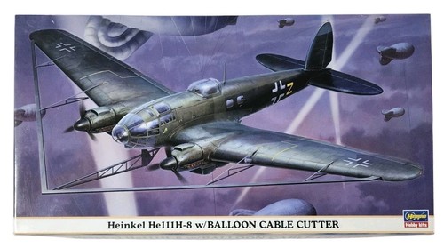 00929 Hasegawa 1/72 Heinkel He111H-8 with Balloon Cable Cutter Model Kit