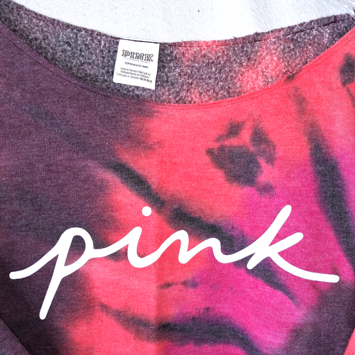 PINK Victoria's Secret Women Sweatshirt SMALL Tie Dye Long Sleeve - Picture 3 of 5