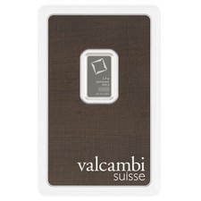 2.5 gram Platinum Bar - Valcambi- 999.5 Fine 2734.62 per troy oz