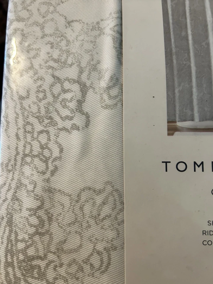 NUEVO Tommy Hilfiger Coral Gris Blanco Cañón Tela Paisley Cortina de Ducha 72 X 72 Foto 3 de 4