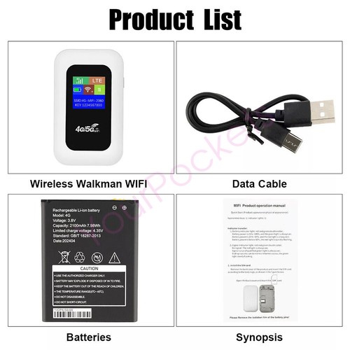5G Unlocked LTE LCD Portable Mobile Broadband Wireless WiFi Router MiFi Hotspot- - Picture 17 of 19