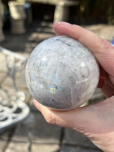 Rainbow Moonstone Large Crystal Ball Intuition Empathy Calm AAA+ 422g 66mm 212 - Picture 10 of 14