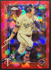 2025 TOPPS CHROME SAPPHIRE BROOKS LEE #234 ROOKIE RC RED REFRACTOR/5 SSP TWINS 