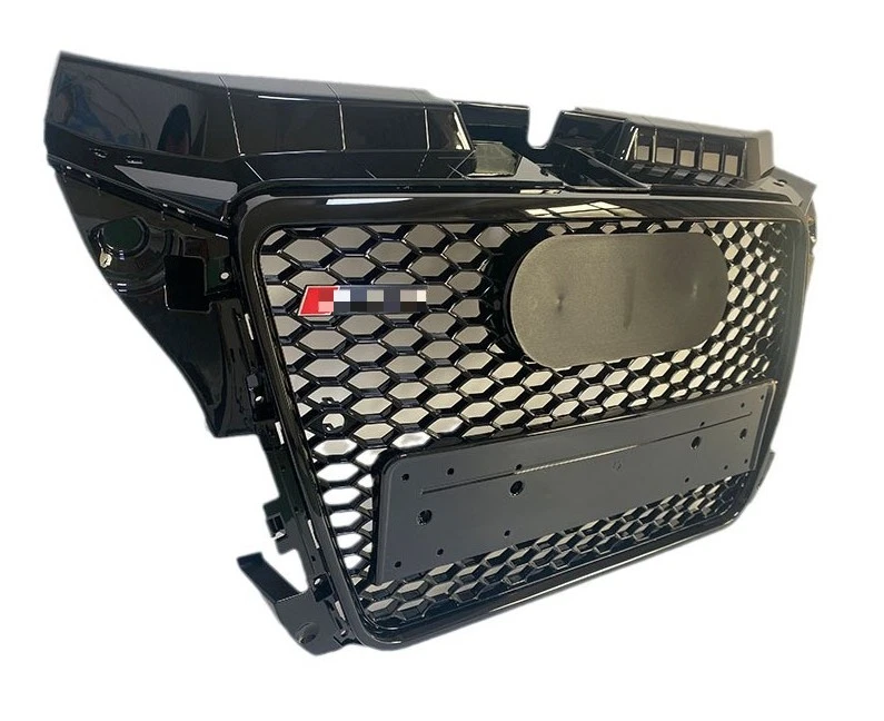 Parachoques delantero negro Henycomb parrilla para AUDI A3 S3 2008 2009-2011 2012 RS3 Foto 3 de 4