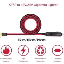 Car Cigarette Lighter to XT60 Female Charging Cable 14AWG solar Extension Cable