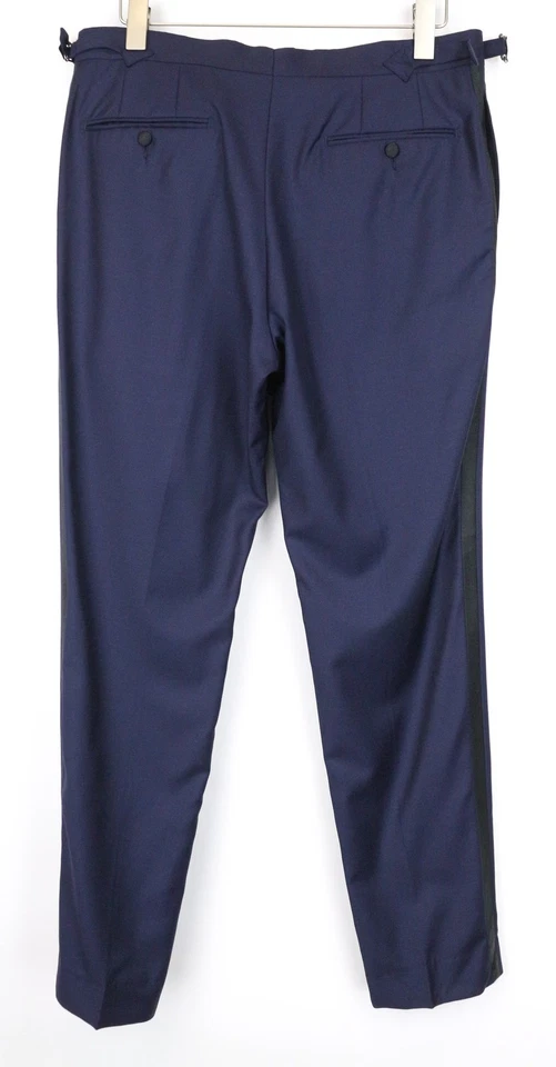 SUITSUPPLY Lazio Tuxedo Men's Suit UK42R Blue Slim S130s Wool 3Pc Peak Lapel - Image 3 of 4