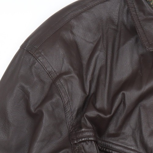 Canda Men's Brown Leather Bomber Jacket Size 42 - Picture 11 of 12