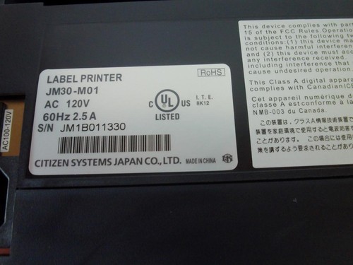 *NEW* Citizen CL-S521 Thermal Barcode Label Printer CL-S521 JM30-M01 (V2532) - Picture 7 of 7