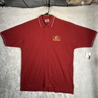 Nos Majestic Red Washington Redskins Embroidered Cotton Polo Shirt Adult Xl Nfl