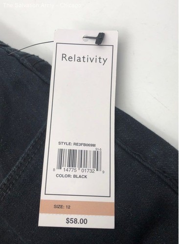 Relativity Womens Black Cotton Blend Coin Pockets Denim Straight Leg Jeans Sz 12 - Picture 7 of 7