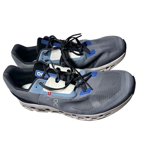 On Running Cloudstratus Running Sneakers in Fossil Grey/Midnight Blue sz. 14M - Picture 4 of 12