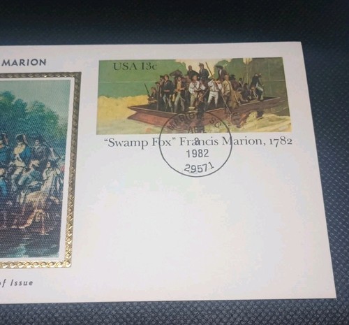 US POSTAL CARD 1982 FRANCIS MARION POSTAL CARD 13C SCOTT FDC COLORANO SILK - Picture 4 of 5