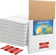 100 Pack Vinyl Record Mailers 12.5" x 12.5" x 1" White Vinyl Record Shipping Box