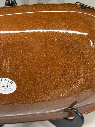 PLATO DE GRES DE CERÁMICA FRANCESA VINTAGE SUD&CO CASSIS EN PROVENCE DOS ASAS. - Imagen 16 de 18