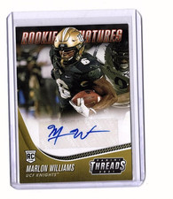 Marlon Williams RC 2021 Panini Chronicles Threads Rookie Signatures #TS-MLW Auto