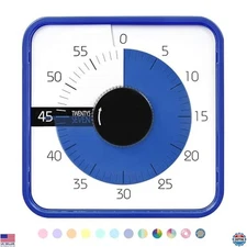 7.5" Visual Countdown Timer - 60 Minute Mechanical Clock for Classroom & Kids