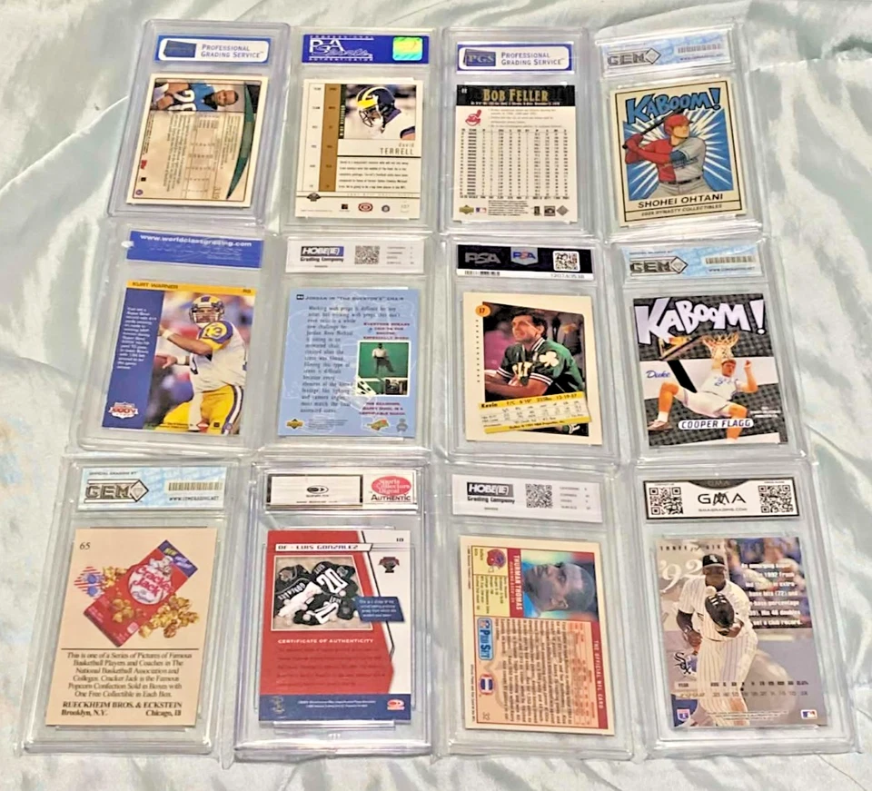 Bob Feller, Jordan, Ohtani, Bandeira, Brink, Thomas, Mchale, Taylor, Warner 12 Grades - Imagem 2 de 2