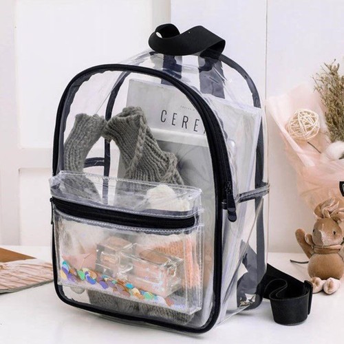 Mochila de PVC transparente bolsa de libros de alta resistencia para mujer cartera transparente - Imagen 10 de 11