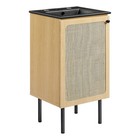 Modway Chaucer 18" Wood & Rattan Bathroom Vanity in Oak/Black