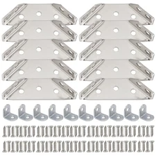 20 Pcs 2 Types Stainless Steel Furniture Corner Connectors, Multifunction 