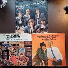 Lot 3 Paul Revere & The Raiders 45s Wps Peace Of Mind Too Much Talk Ups & Downs