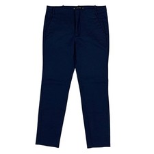 Zara Basic Collection 4 Navy Blue Slim Fit Ankle Pants Office Work Trousers
