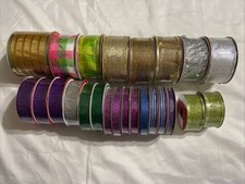 Lot of 24 Ribbon Rolls Assorted Colors/sizes All Brand New