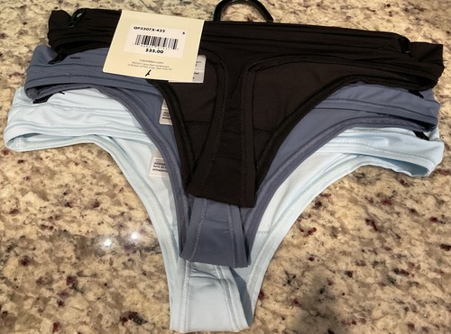 CALVIN KLEIN Womens S (3 Pk) Thongs QP3207X-422 Lt Blue,SlateBlue,Blk MSRP$35NWT - Picture 4 of 6