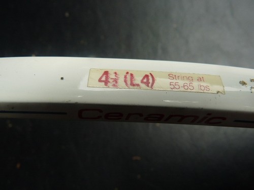 Vintage Wilsom Ceramic Midsize Tennis Racquet /w 4 1/2 Leather Grip - Picture 5 of 8